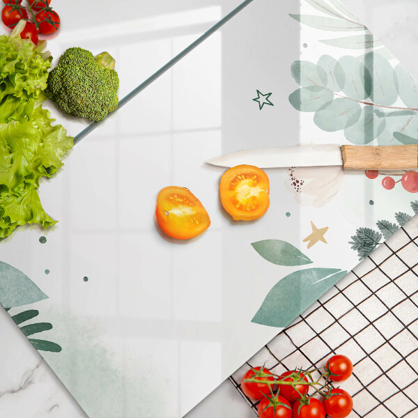 Osłona ściany przy kuchence gazowej Akwarele liście