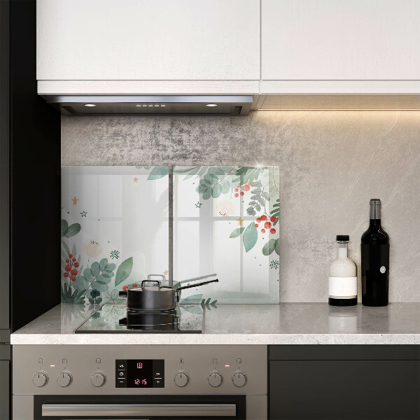 Osłona ściany przy kuchence gazowej Akwarele liście