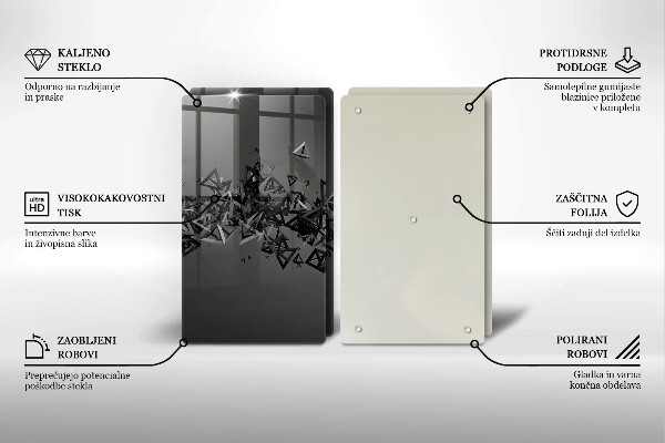 Osłona ściany przy kuchence gazowej Abstrakcja kształty 3D