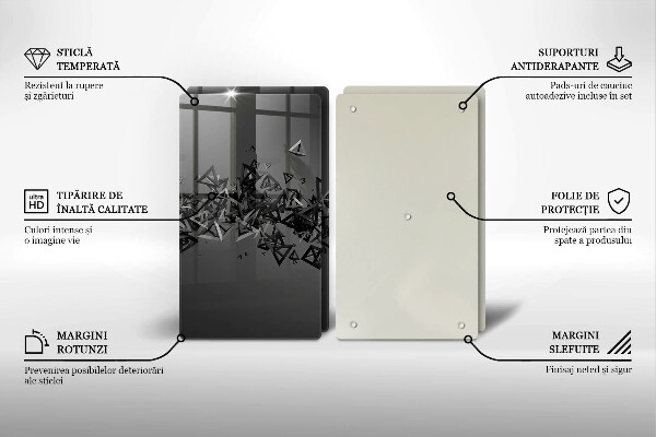 Osłona ściany przy kuchence gazowej Abstrakcja kształty 3D