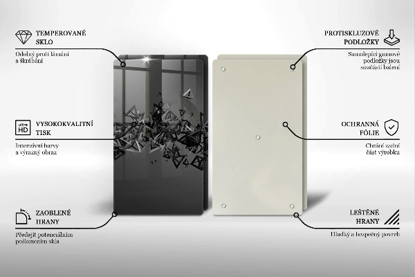 Osłona ściany przy kuchence gazowej Abstrakcja kształty 3D