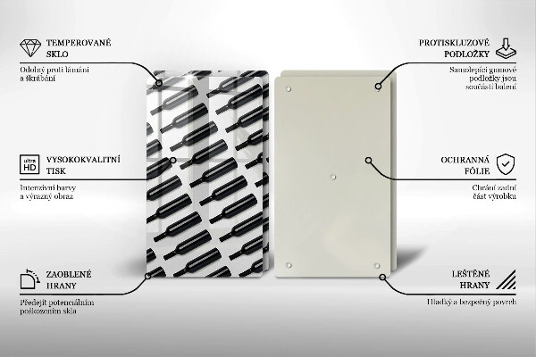 Panel ochronny do kuchni Czarne butelki wina