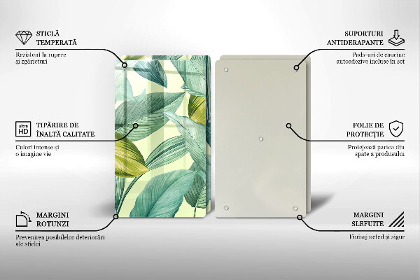 Osłona ściany przy kuchence gazowej Zielone tropikalne liście