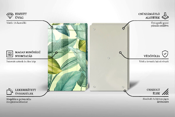 Osłona ściany przy kuchence gazowej Zielone tropikalne liście