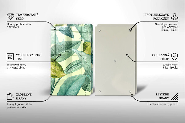 Osłona ściany przy kuchence gazowej Zielone tropikalne liście