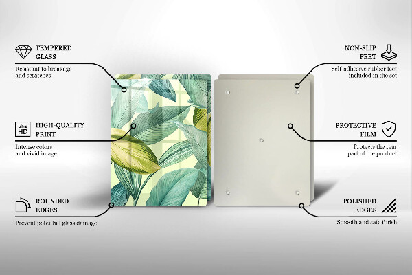 Osłona ściany przy kuchence gazowej Zielone tropikalne liście