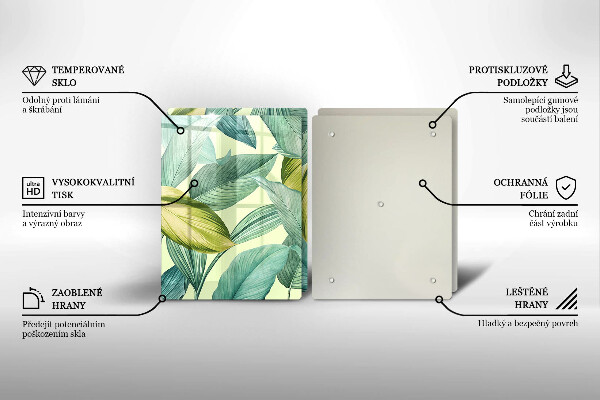 Osłona ściany przy kuchence gazowej Zielone tropikalne liście