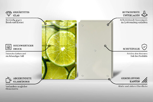 Osłona ściany przy kuchence gazowej Plasterki limonki