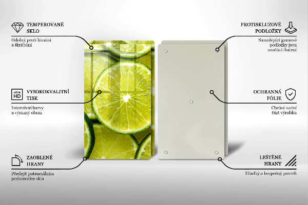 Osłona ściany przy kuchence gazowej Plasterki limonki