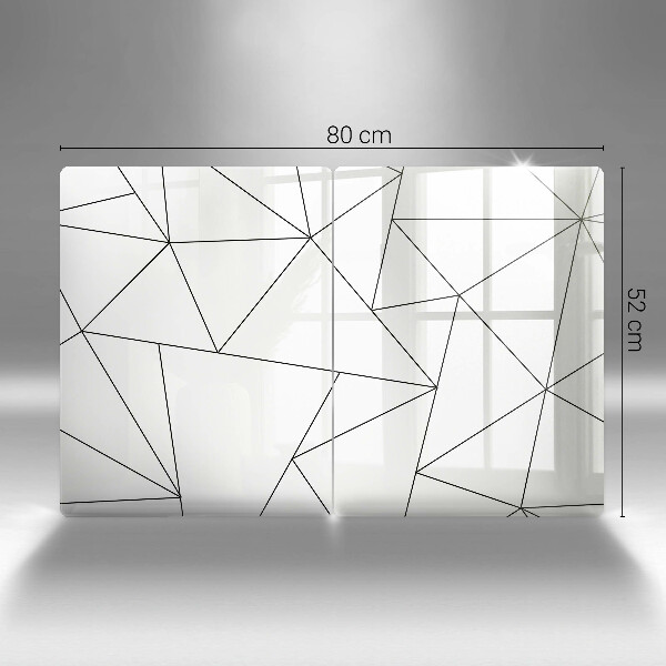 Osłona ściany przy kuchence gazowej Białe trójkąty