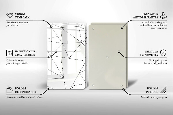 Osłona ściany przy kuchence gazowej Białe trójkąty