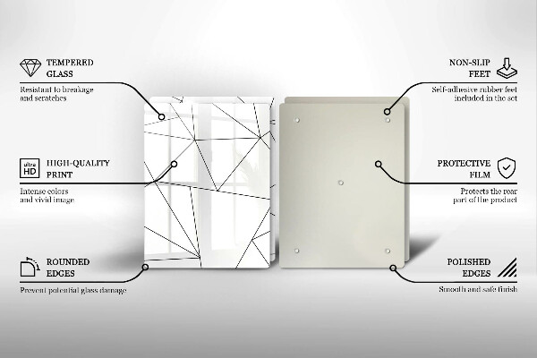 Osłona ściany przy kuchence gazowej Białe trójkąty