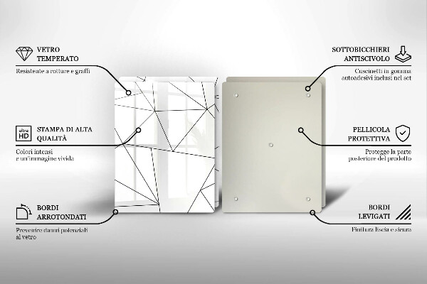 Osłona ściany przy kuchence gazowej Białe trójkąty