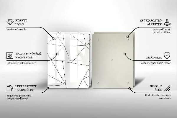 Osłona ściany przy kuchence gazowej Białe trójkąty