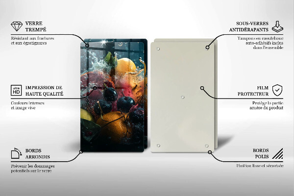 Osłona ściany przy kuchence gazowej Owoce w wodzie