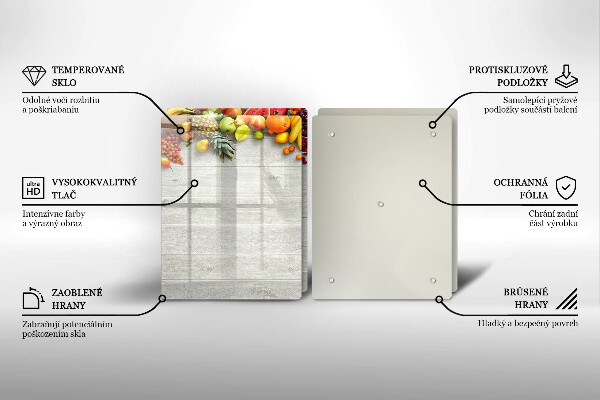 Osłona ściany przy kuchence gazowej Owoce na deskach