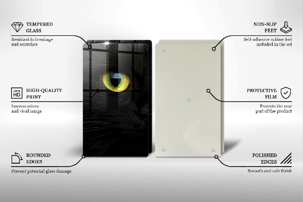 Osłona ściany przy kuchence gazowej Zwierzę kocie oczy