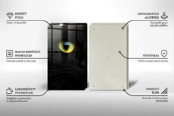 Osłona ściany przy kuchence gazowej Zwierzę kocie oczy