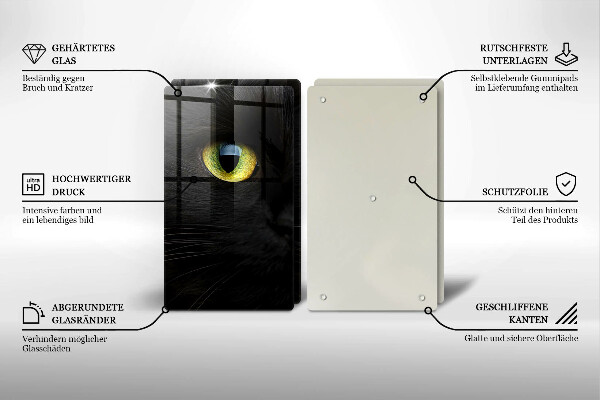 Osłona ściany przy kuchence gazowej Zwierzę kocie oczy