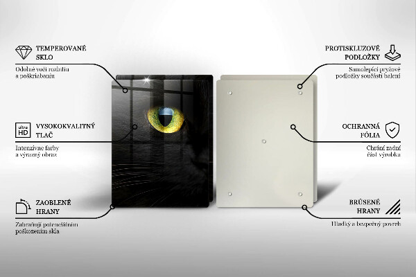 Osłona ściany przy kuchence gazowej Zwierzę kocie oczy