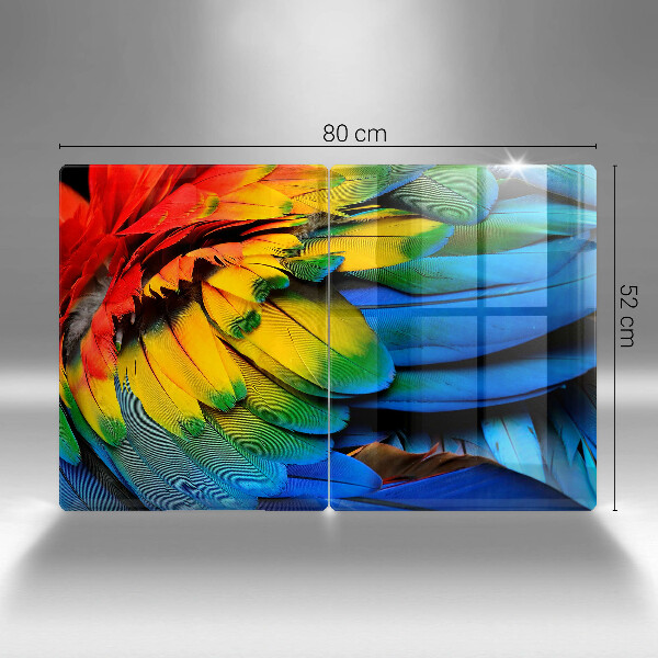 Osłona ściany przy kuchence gazowej Barwne pióra papugi