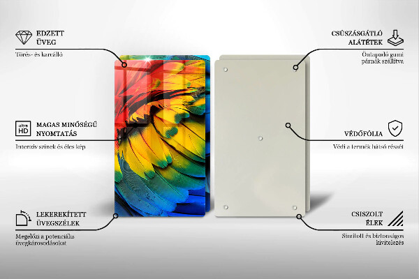 Osłona ściany przy kuchence gazowej Barwne pióra papugi