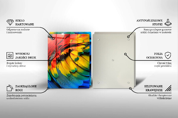 Osłona ściany przy kuchence gazowej Barwne pióra papugi