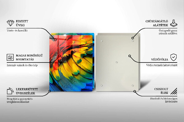 Osłona ściany przy kuchence gazowej Barwne pióra papugi