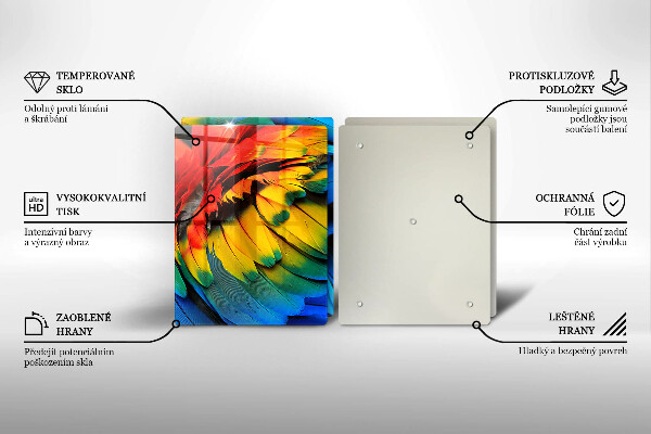 Osłona ściany przy kuchence gazowej Barwne pióra papugi