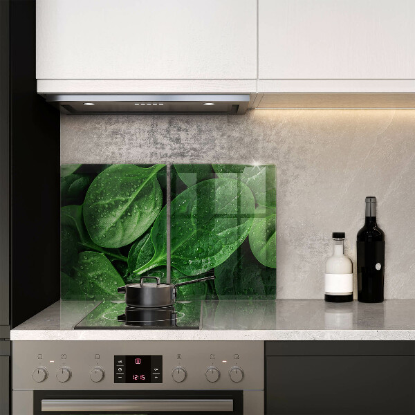 Osłona ściany przy kuchence gazowej Liście bazylii