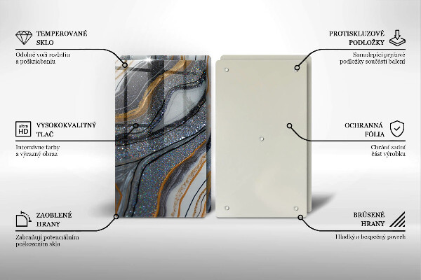 Ochrona na ścianę w kuchni skała ze złotem