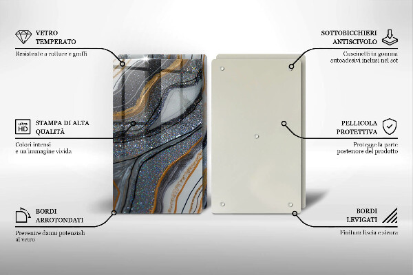 Ochrona na ścianę w kuchni skała ze złotem