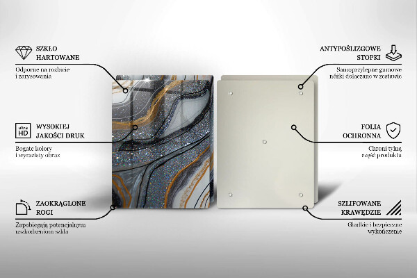 Ochrona na ścianę w kuchni skała ze złotem