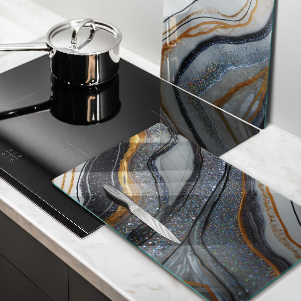 Ochrona na ścianę w kuchni skała ze złotem