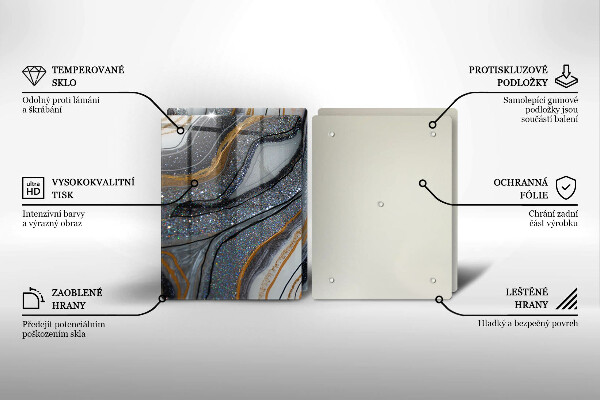 Ochrona na ścianę w kuchni skała ze złotem