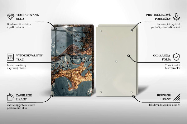 Osłona ściany przy kuchence gazowej Złota struktura skały