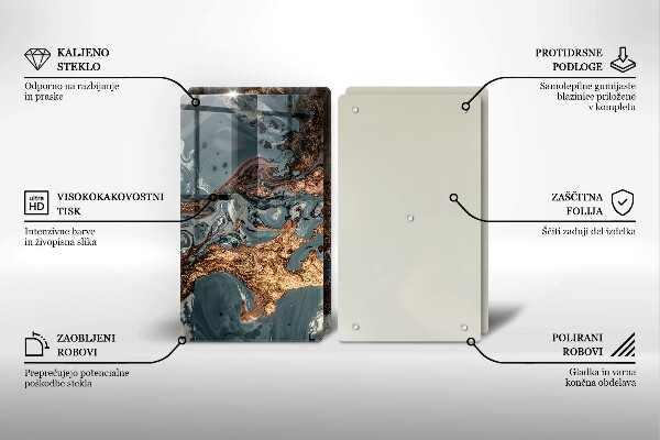 Osłona ściany przy kuchence gazowej Złota struktura skały