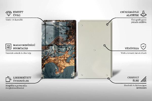 Osłona ściany przy kuchence gazowej Złota struktura skały