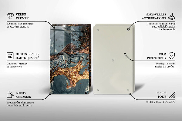 Osłona ściany przy kuchence gazowej Złota struktura skały