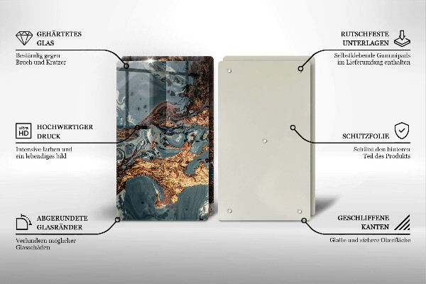 Osłona ściany przy kuchence gazowej Złota struktura skały