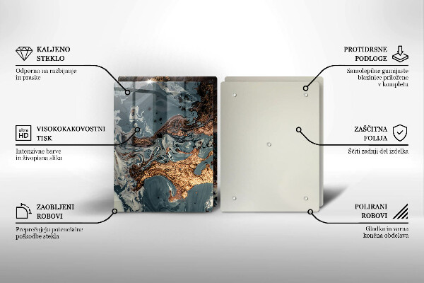 Osłona ściany przy kuchence gazowej Złota struktura skały