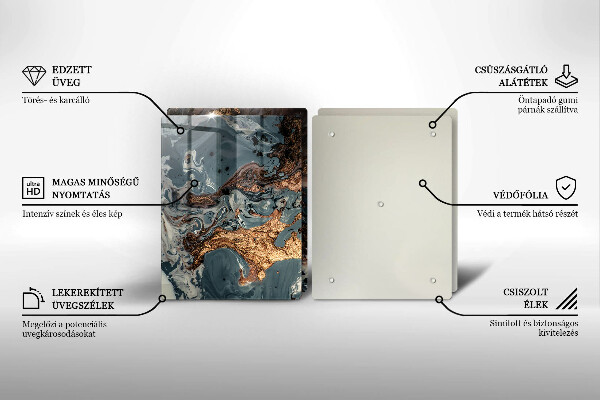 Osłona ściany przy kuchence gazowej Złota struktura skały