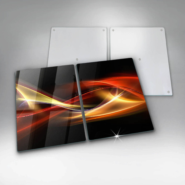 Osłona ściany przy kuchence gazowej Abstrakcja dym i światło