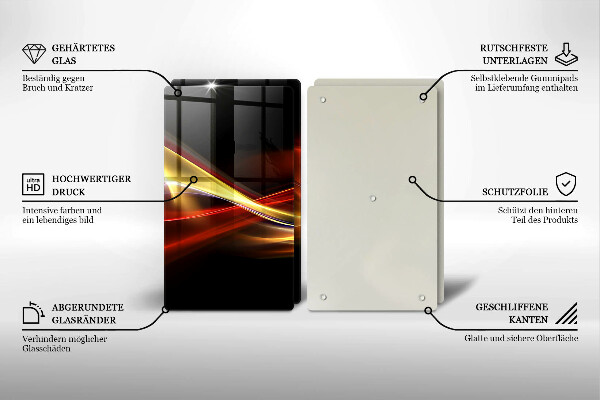 Osłona ściany przy kuchence gazowej Abstrakcja dym i światło