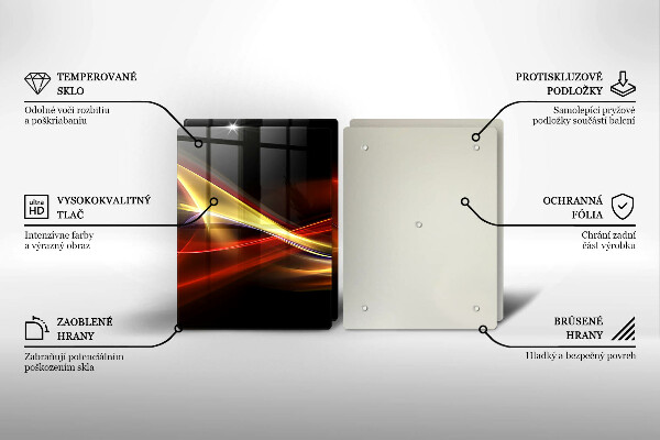 Osłona ściany przy kuchence gazowej Abstrakcja dym i światło