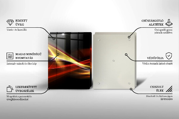 Osłona ściany przy kuchence gazowej Abstrakcja dym i światło