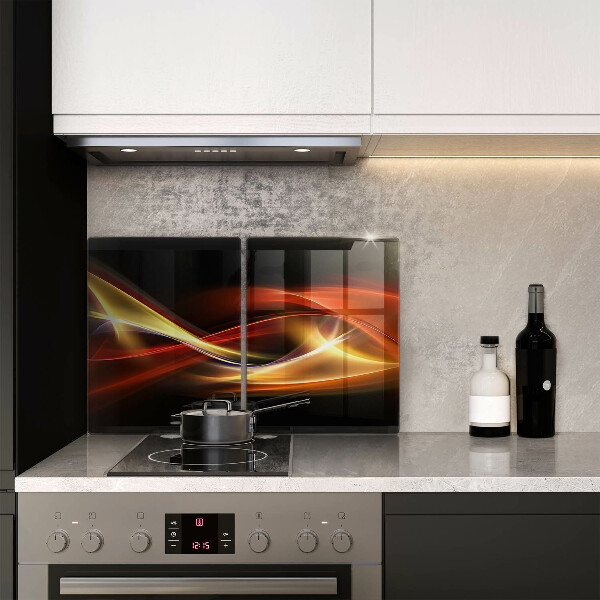 Osłona ściany przy kuchence gazowej Abstrakcja dym i światło