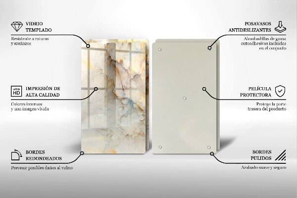 Osłona ściany przy kuchence gazowej Tekstura marmur ze złotem