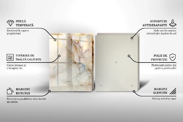 Osłona ściany przy kuchence gazowej Tekstura marmur ze złotem
