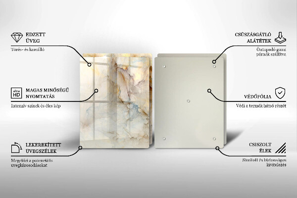 Osłona ściany przy kuchence gazowej Tekstura marmur ze złotem